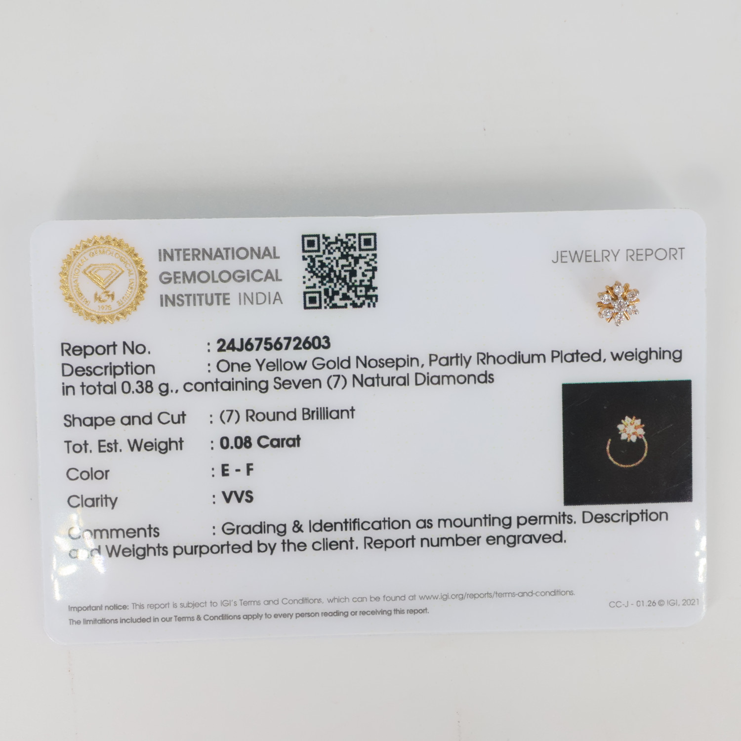 REAL DIAMOND NOSE PIN 