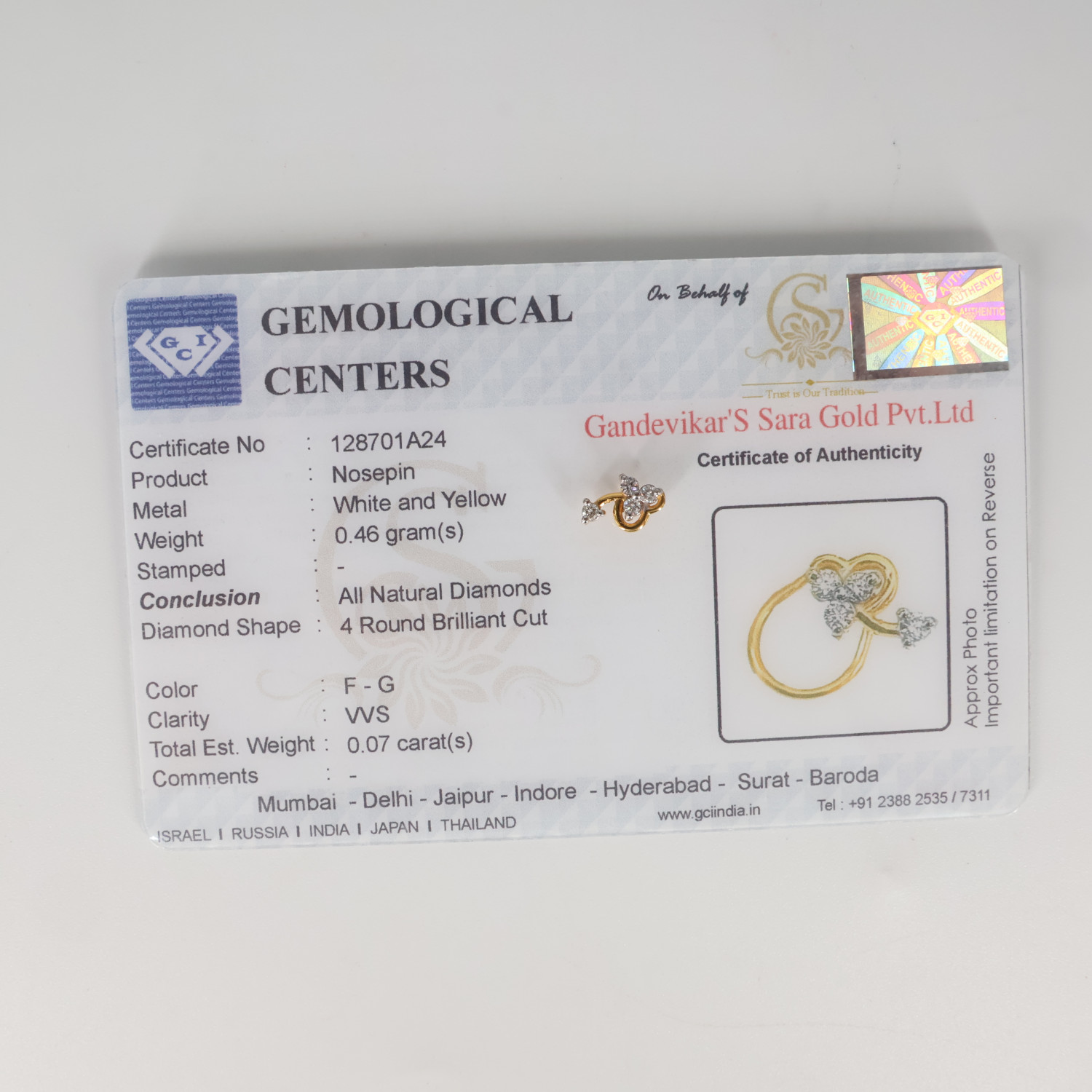 REAL DIAMOND NOSE PIN 